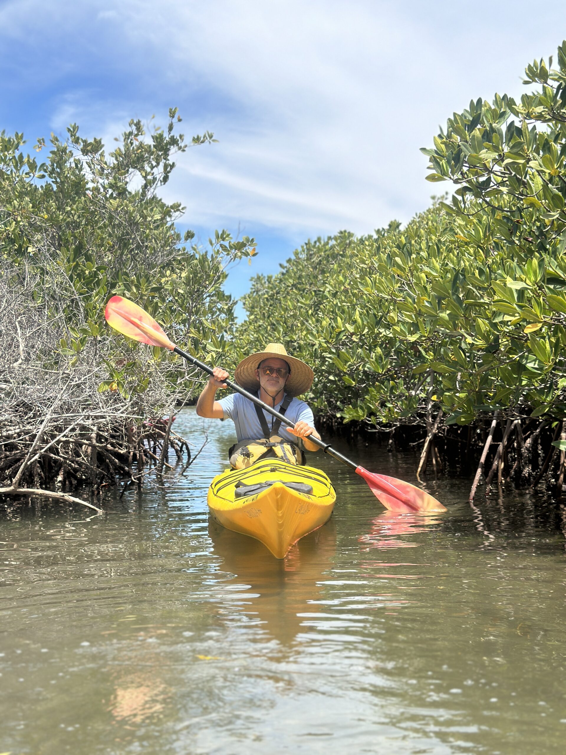 guy kayaking in baja california